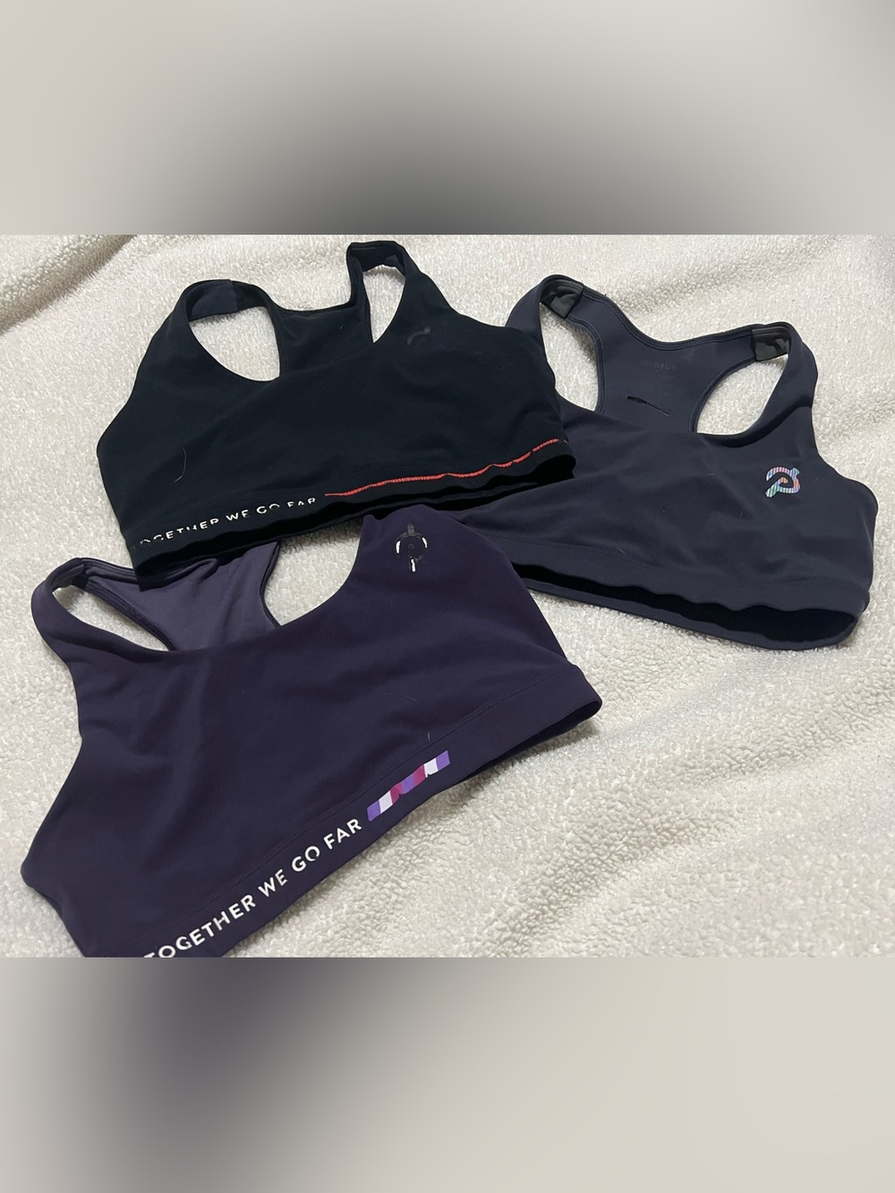 READ DESCRIPTION Peloton Racerback Sports Bras in Black & Deep Purple